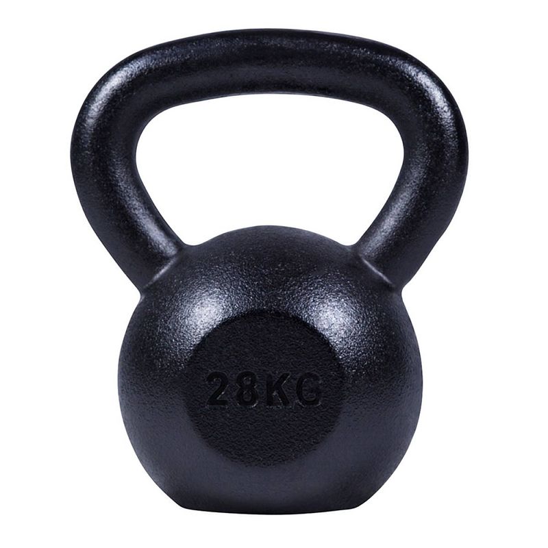 Foto van Gorilla sports - kettlebell - gietijzer zwart - 28 kg - extra stabiel