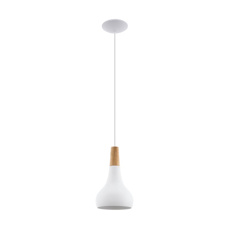 Foto van Eglo sabinar hanglamp - e27 - ø 18 cm - wit/bruin