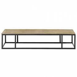 Foto van Giga meubel salontafel messing 155x50x32cm - metalen onderstel