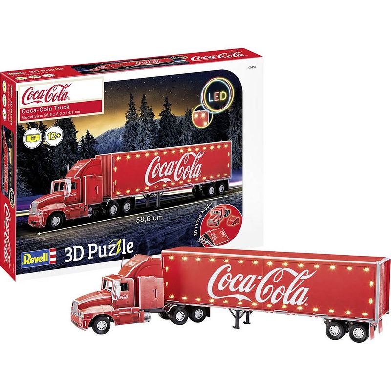 Foto van Revell 00152 rv 3d-puzzle coca-cola truck - led edition 3d-puzzel