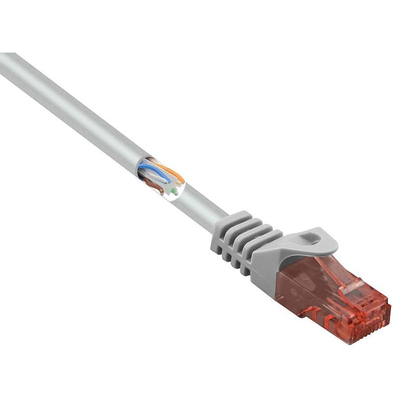 Foto van Renkforce rf-5047522 rj45 netwerkkabel, patchkabel cat 6 u/utp 3.00 m grijs snagless, halogeenvrij 1 stuk(s)