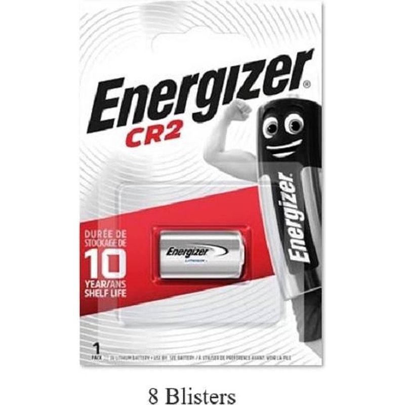 Foto van 8 stuks (8 blisters a 1 stuk) energizer cr2 lithium batterij encr2p1/1000mah