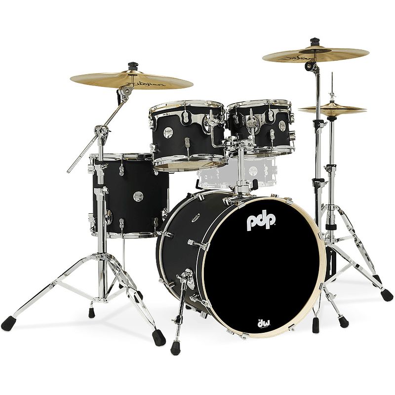 Foto van Pdp drums pd805440 concept maple finish ply satin black 4d. shellset