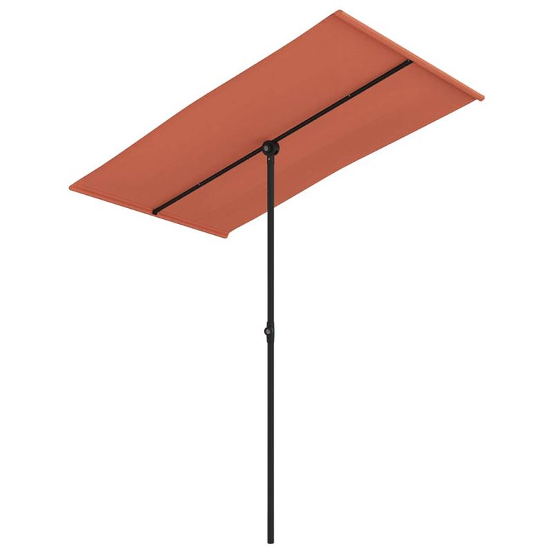 Foto van The living store tuinparasol - terracotta - 180x110x208 cm - uv-beschermend polyester - sterke stalen paal