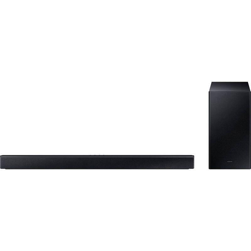 Foto van Samsung hw-b460 soundbar zwart bluetooth, incl. draadloze subwoofer, usb