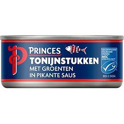 Foto van Princes tonijnstukken met groenten in pikante saus 160g bij jumbo