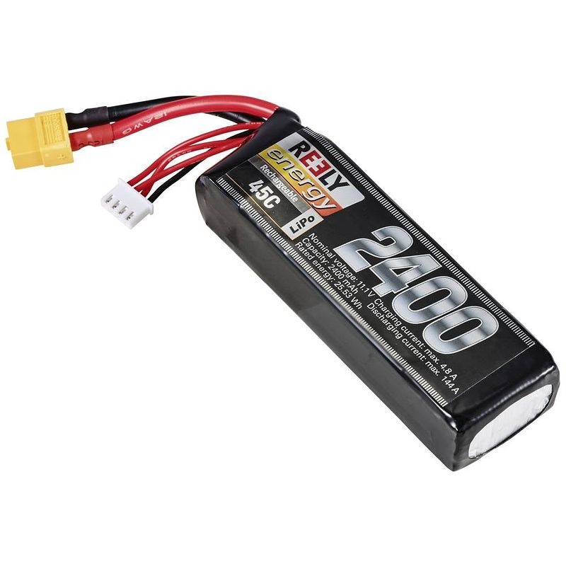 Foto van Reely lipo accupack 11.1 v 2400 mah aantal cellen: 3 45 c softcase xt60h