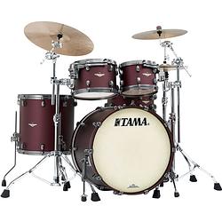 Foto van Tama ma42tzus-fbm starclassic maple flat burgundy metallic 4d. shellset smoked black nickel hardware