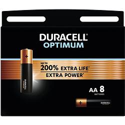 Foto van Duracell batterij optimum aa, blister van 8 stuks 8 stuks