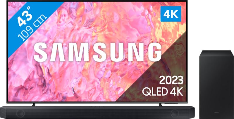 Foto van Samsung qled 43q64c (2023) + soundbar