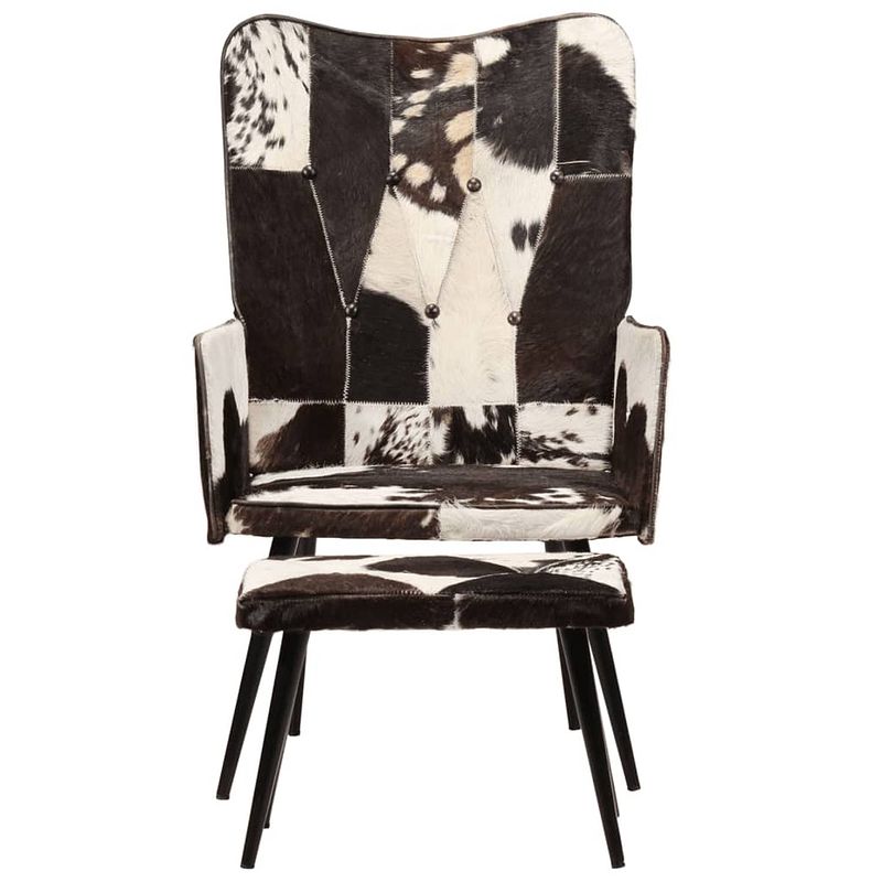 Foto van The living store fauteuil gestoffeerd leren armstoel - 55x43x97cm - zwart