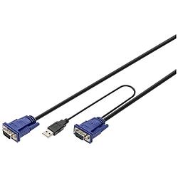 Foto van Digitus kvm aansluitkabel [1x vga-stekker - 2x ps/2-stekker, usb-a 2.0 stekker, vga-stekker] 3.00 m zwart