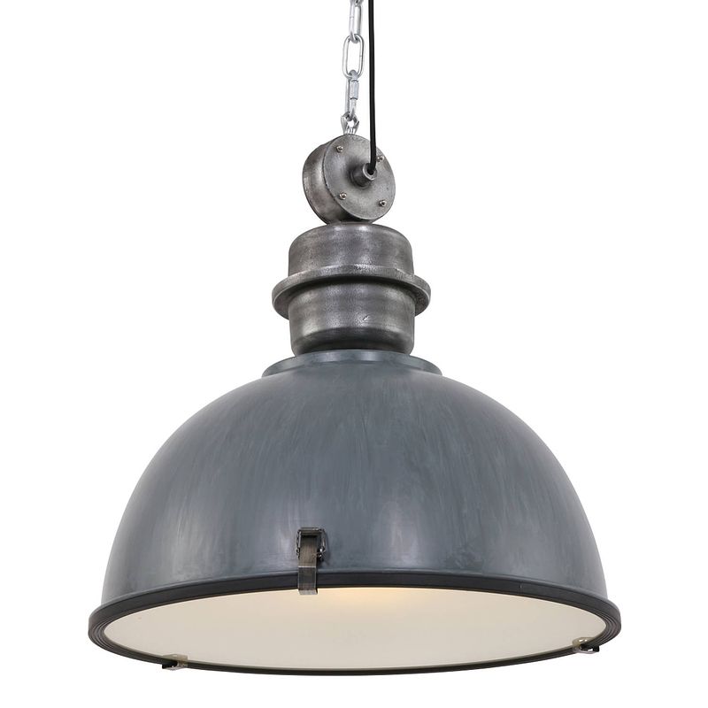 Foto van Industriële hanglamp - steinhauer - glas - industrieel - e27 - l: 52cm - voor binnen - woonkamer - eetkamer - groen