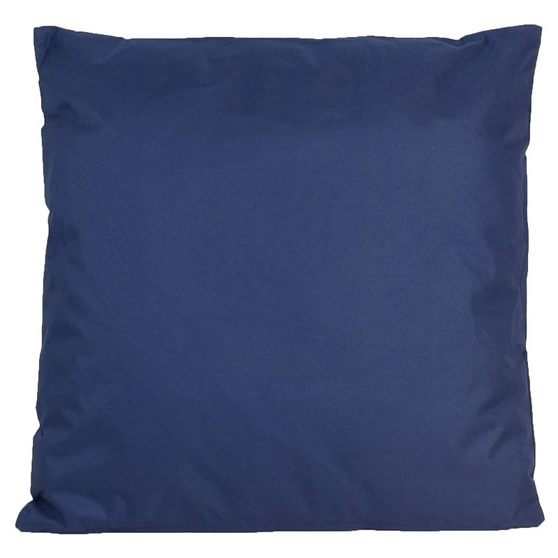 Foto van 1x bank/sier kussens voor binnen en buiten in de kleur donkerblauw 45 x 45 cm - sierkussens