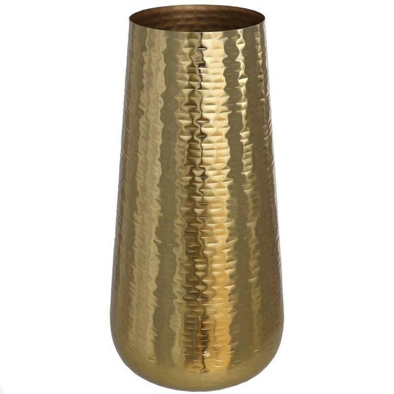 Foto van Bloemenvaas van metaal 36 x 17 cm kleur metallic goud - vazen