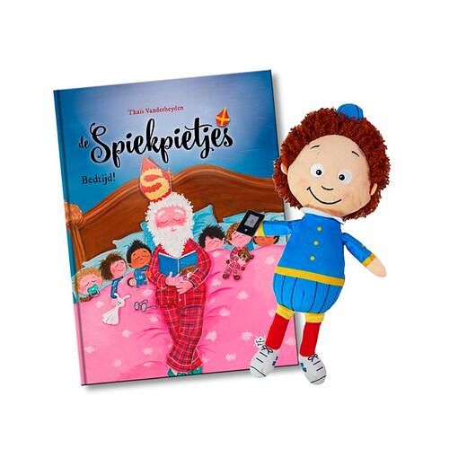 Foto van De spiekpietjes, pakket pop jongen licht + bedtijd! (voordeelpakket boek + spiekpietjespop) - thaïs vanderheyden - paperback (9789463889339)