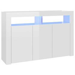 Foto van Vidaxl dressoir met led-verlichting 115,5x30x75 cm hoogglans wit