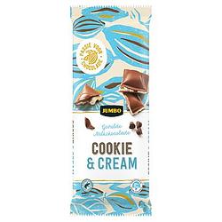 Foto van Jumbo gevulde melkchocolade cookie & cream 190g