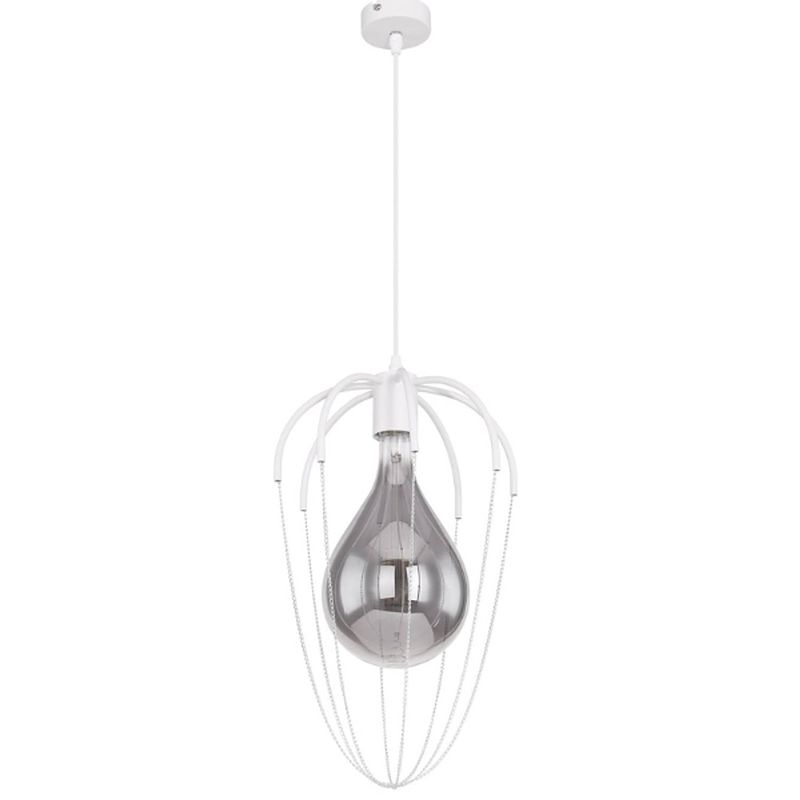 Foto van Moderne hanglamp martin - l:30cm - e27 - metaal - wit