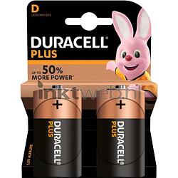Foto van Duracell d plus 100% 2-pack batterijen