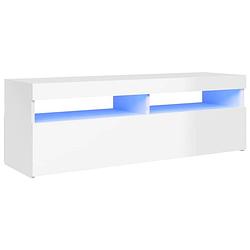 Foto van The living store tv-meubel - hoogglans wit - 120 x 35 x 40 cm - met rgb led-verlichting - montage vereist