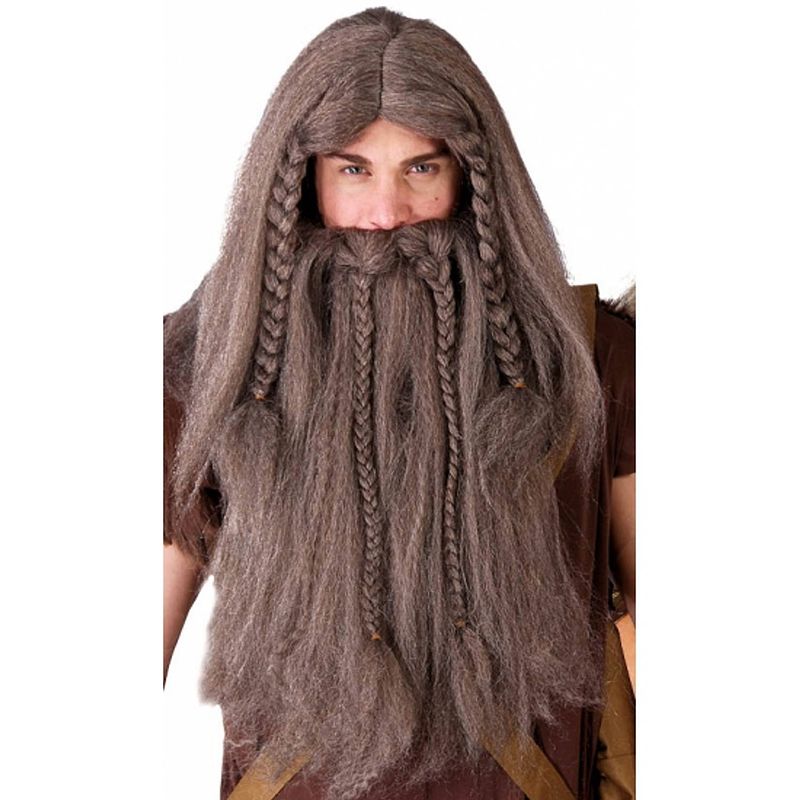 Foto van Fiestas guirca pruik viking beard synthetisch bruin one-size