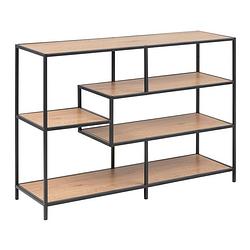 Foto van Moos - seaford bookcase,3 shelves wild oak 3, metal h7