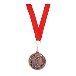 Foto van Sportprijzen - bronzen medaille derde prijs aan rood lint