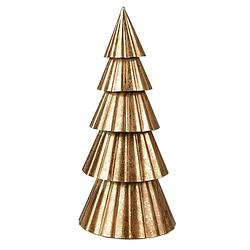 Foto van Clayre & eef kerstdecoratie kerstboom 30 cm goudkleurig ijzer decoratief figuur decoratieve accessoires woonaccessoires