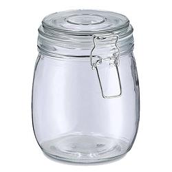 Foto van Zeller voorraadpot/bewaarpot alfie - 750 ml - glas - beugelsluiting - d11 x h14 cm - voorraadpot