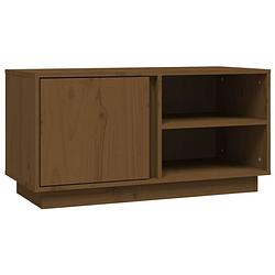 Foto van The living store tv-meubel 80x35x40-5 cm massief grenenhout honingbruin - kast