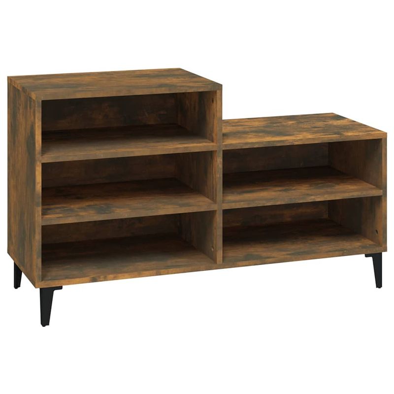 Foto van The living store schoenenkast - compact - gerookt eiken - 102 x 36 x 60 cm