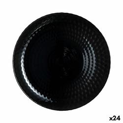 Foto van Platt tallrik luminarc pampille zwart glas (25 cm) (24 stuks)