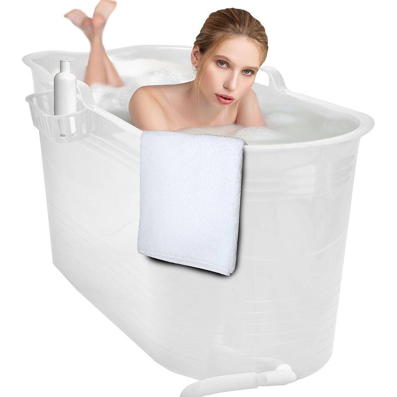 Foto van Lifebath - zitbad mira - bath bucket xl - 400l - ligbad 122 cm - wit