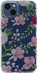 Foto van Bluebuilt mixed blossom soft case apple iphone 13 mini back cover transparant