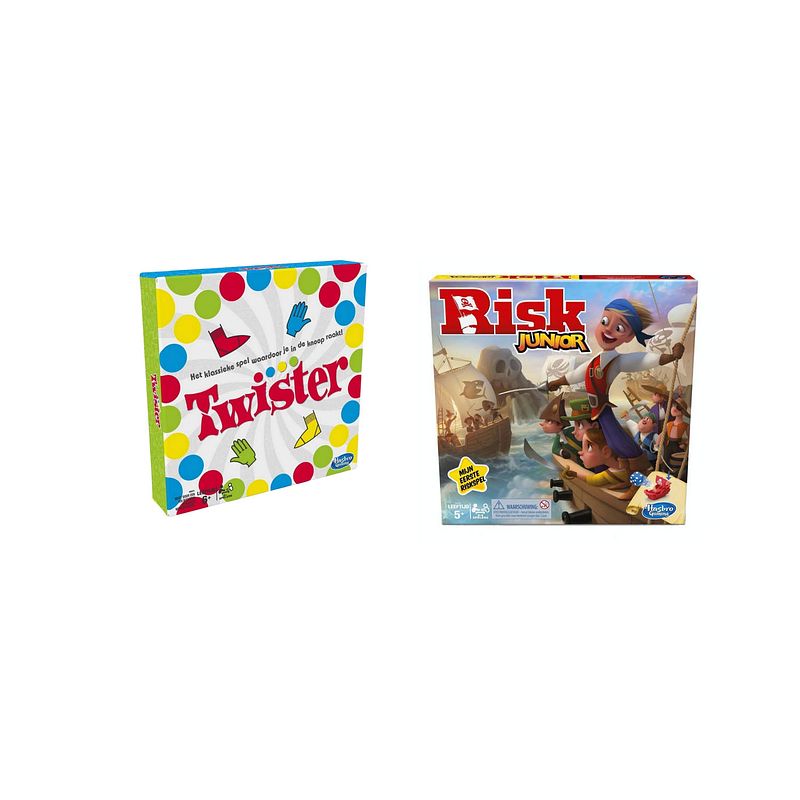 Foto van Spellenset - bordspel - 2 stuks - twister & risk junior