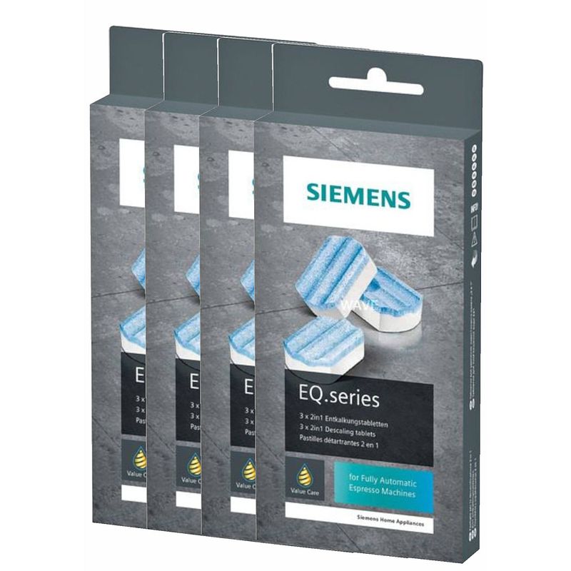 Foto van Siemens eq series - ontkalkingstabletten - 12 stuks (4x3 stuks)