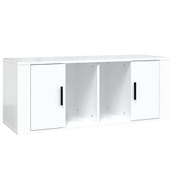 Foto van The living store tv-meubel - hoogglans wit - 100 x 35 x 40 cm - stevig en praktisch