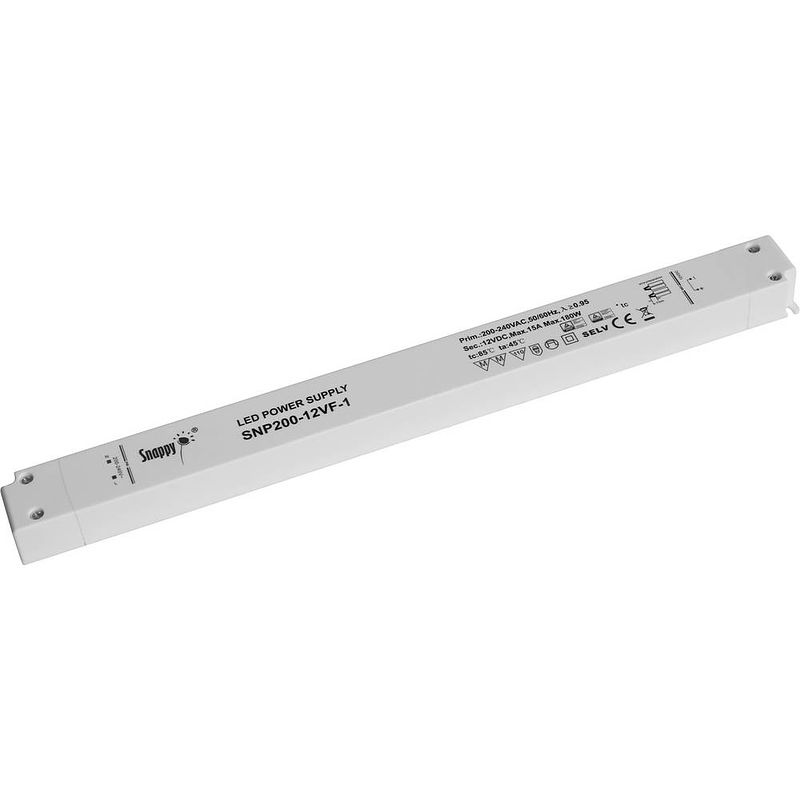 Foto van Dehner elektronik snp200-12vf-1 led-transformator, led-driver constante spanning 180 w 15 a 12 v/dc overbelastingsbescherming, geschikt voor meubels