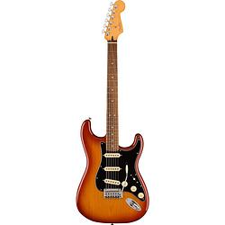 Foto van Fender player plus stratocaster pf sienna sunburst elektrische gitaar met deluxe gigbag