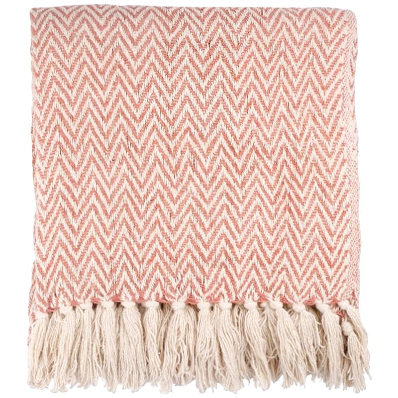 Foto van Linen & more plaid zigzag 130x170cm cameo pink