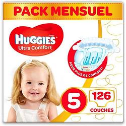 Foto van Huggies ultra comfort - unisex babyluiers x126 maat 5-1 maandverpakking
