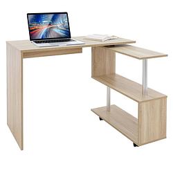 Foto van Bureau met vier wielen 150x88x75 cm mdf naturel ml-design