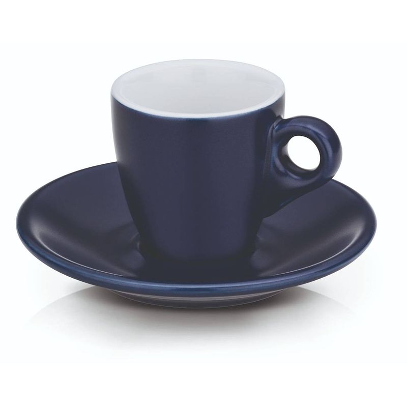 Foto van Espresso kop en schotel set, donkerblauw - kela mattia