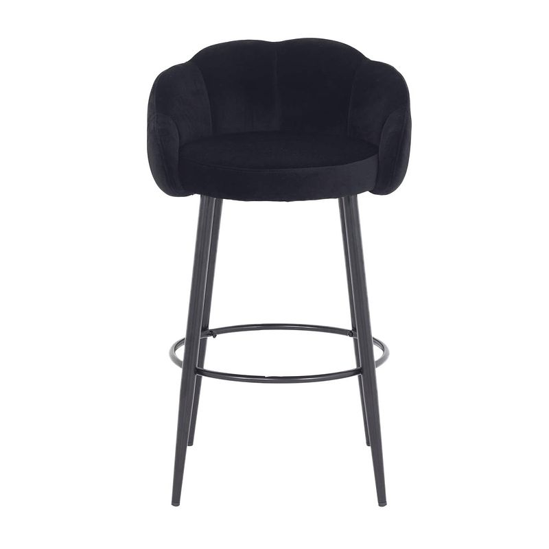 Foto van Giga meubel barkruk velvet - zwart - zithoogte 75cm - kruk jeff