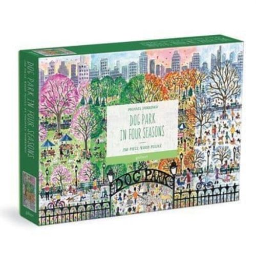 Foto van Michael storrings dog park in four seasons 250 piece wood puzzle - puzzel;puzzel (9780735373105)