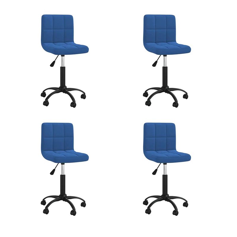 Foto van Vidaxl eetkamerstoelen draaibaar 4 st fluweel blauw