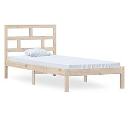 Foto van The living store houten bedframe - grenenhout - 205.5 x 106 x 100 cm - matras niet inbegrepen