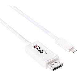 Foto van Club3d usb-c® / displayport adapterkabel usb-c® stekker, displayport stekker 1.20 m wit cac-1517 displayport-kabel