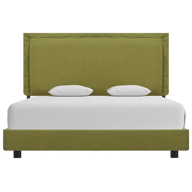 Foto van The living store klassiek bedframe - groen - 207 x 146 x 95 cm - geschikt voor 140 x 200 cm matras - gemaakt van